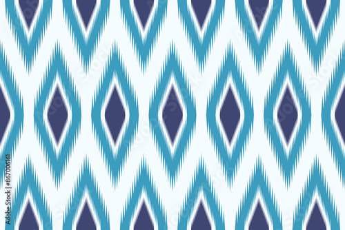 Beautiful pattern, folk embroidery, bohemian style, abstract print, seamless fabric design for fabric, rug, shirt, bag. Ethnic ikat pattern