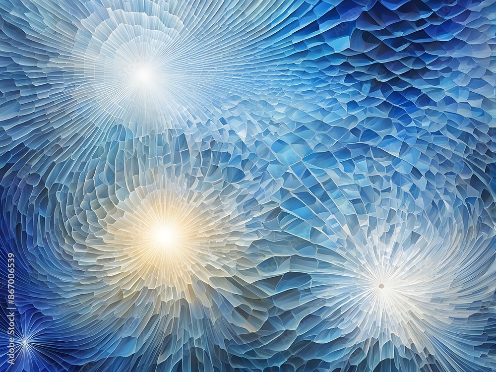 Obraz premium Abstract background with blue and white geometric patterns.