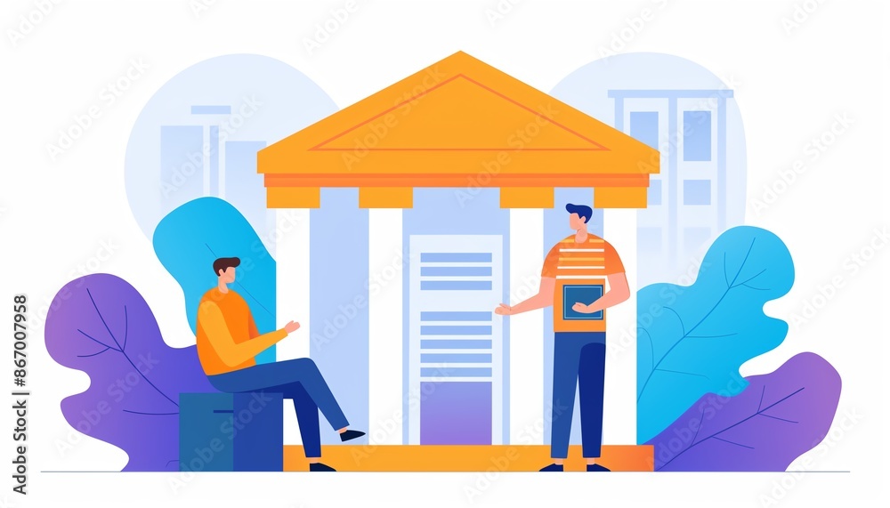 Person receiving a loan approval from a bank, loan approval, financial support