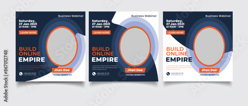 Business webinar template instagram post	