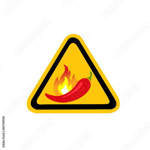 hot chili warning sign icon vector