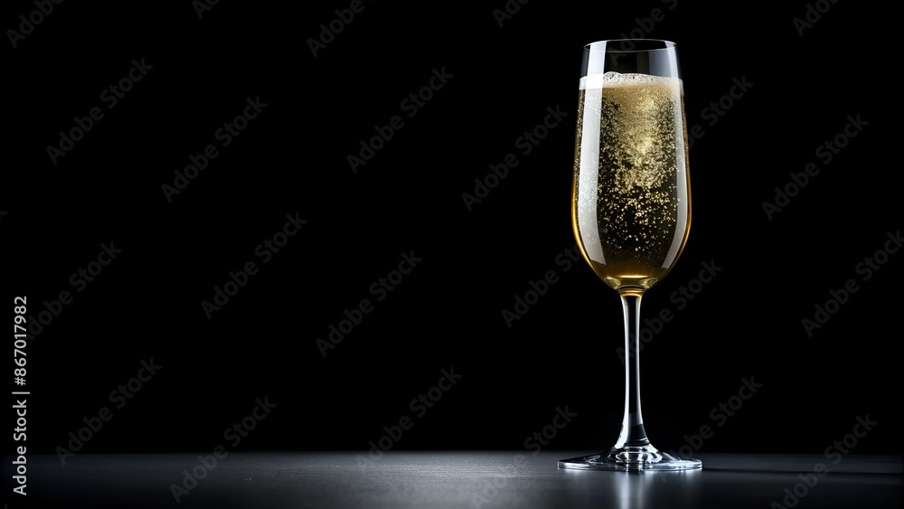 glass of champagne isolated on black background glass of champagne isolated on black background