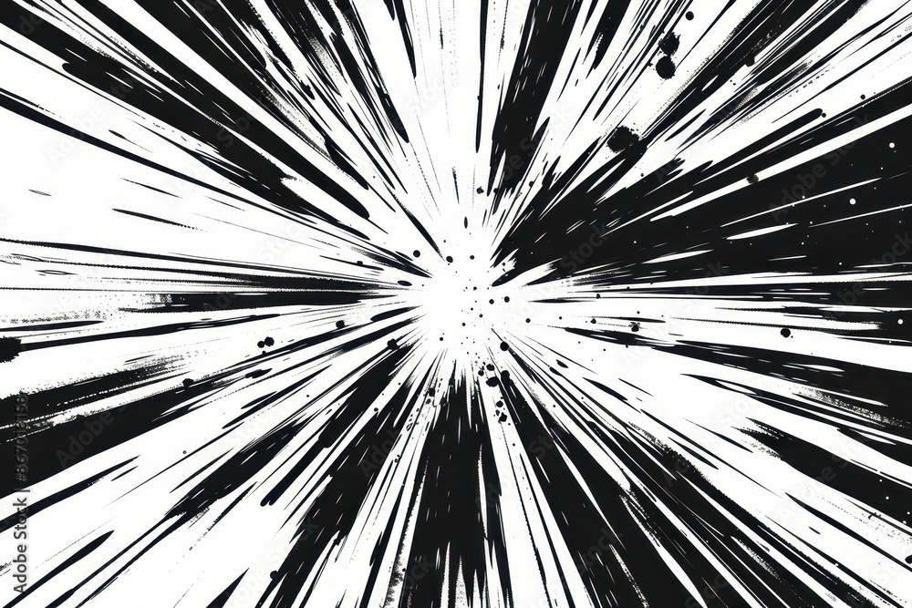 dynamic comic book action lines radiating black streaks on white background sense of speed and movement mangainspired energy burst centered composition dynamic comic book action lines radiating black streaks on white background sense of speed and movement mangainspired energy burst centered composition