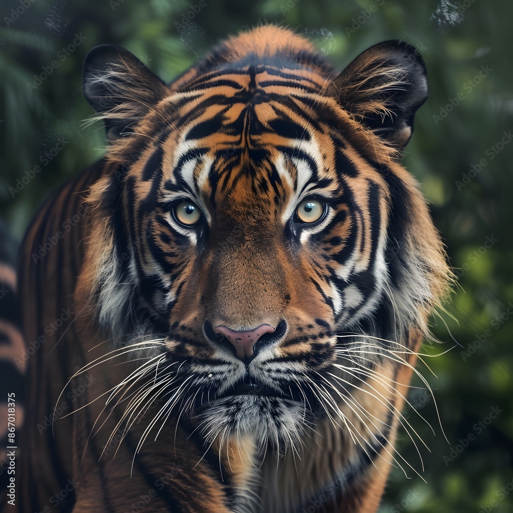 Angry tiger,Sumatran tiger (Panthera tigris sumatrae) beautiful animal and his portrait. Angry tiger,Sumatran tiger (Panthera tigris sumatrae) beautiful animal and his portrait.