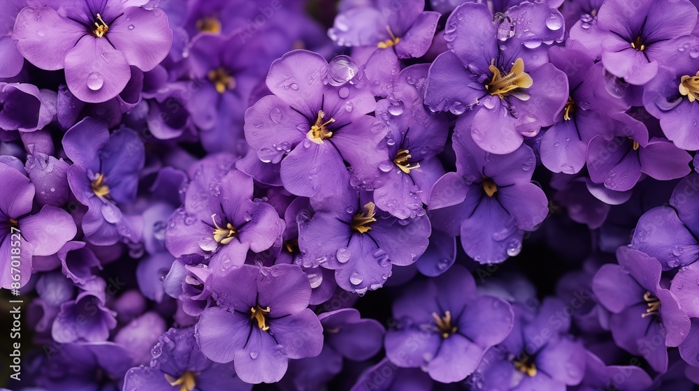 Statice flowers pattern background. Close-up of vibrant purple flowers with water droplets on petals. Full screen filled. Statice flowers pattern background. Close-up of vibrant purple flowers with water droplets on petals. Full screen filled.