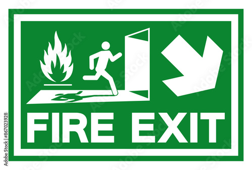 Fire Exit Symbol Sign, Vector Illustration, Isolate On White Background Label. EPS10