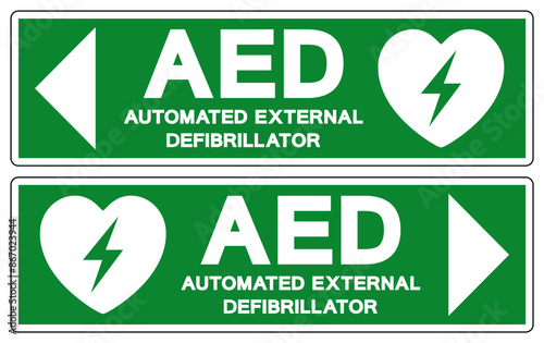 AED Automated External Defibrillator Symbol Sign, Vector Illustration, Isolate On White Background Label .EPS10