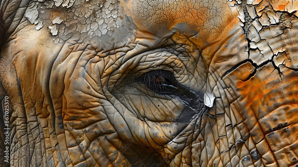 The skin texture of an old elephant. The skin texture of an old elephant.