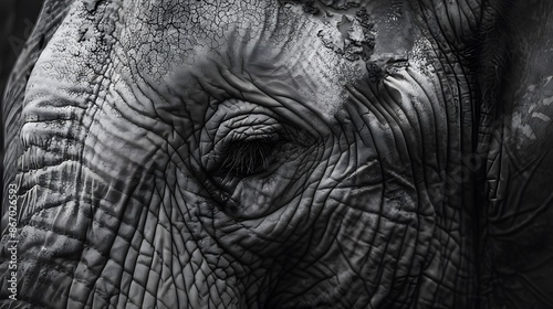 The skin texture of an old elephant. 