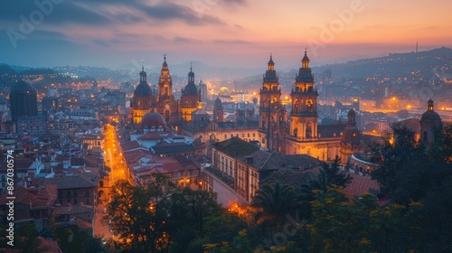 Santiago de Compostela in Spain, Skyline © wtwoo