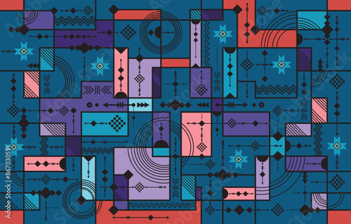 Gemetric ethnic oriental ikat pattern traditional Design for background,carpet,wallpaper,clothing,wrapping,batic,fabic,vector illustraion.
embroidery style.