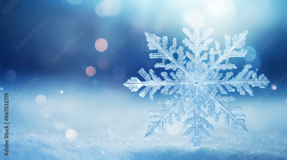 Single Snowflake in the Snow Single Snowflake in the Snow