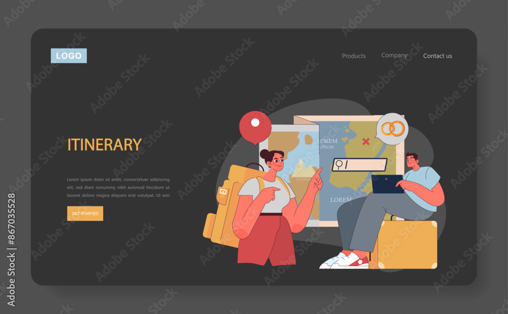 Itinerary planning concept. Itinerary planning concept.