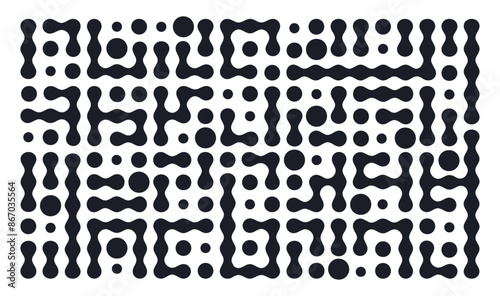 Metaball shapes pattern. Modern metaball graphic design, connected liquid molecule figures flat vector background illustration. Abstract metaball shapes backdrop