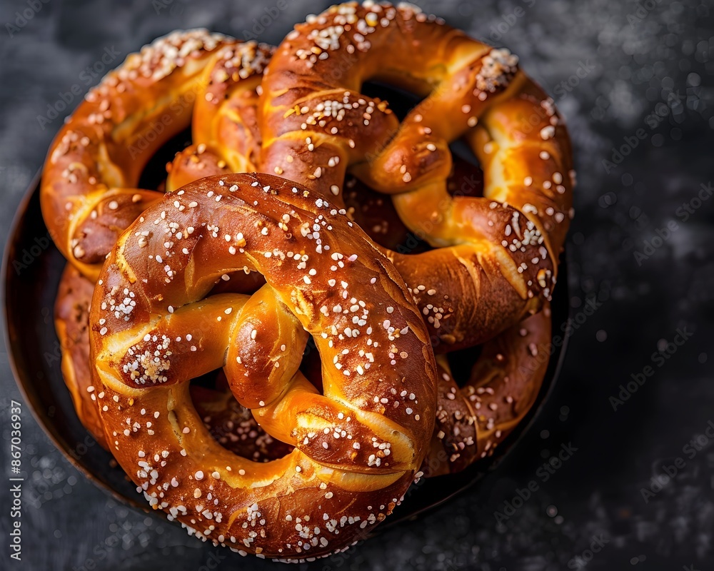 Perfectly Baked and Salted Soft Pretzels Freshly Prepared Bread and Pastry Concept with Copy Space Perfectly Baked and Salted Soft Pretzels Freshly Prepared Bread and Pastry Concept with Copy Space