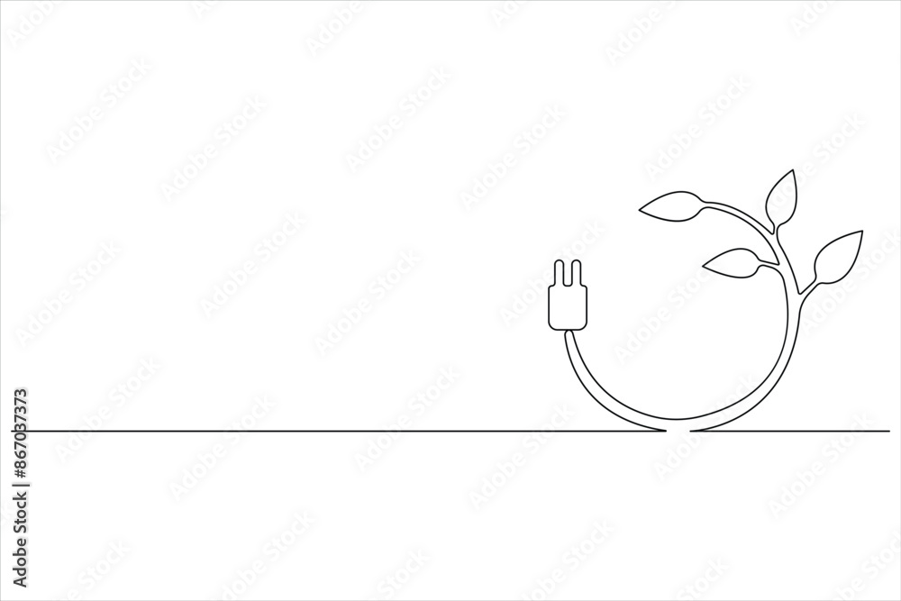 Ecology Sustainable continuous single line art, Nature Planet one line vector
Ecology Sustainable continuous single line art, Nature Planet one line vector