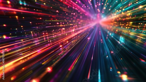 High-speed urban traffic on a city street during evening rush hour, with car headlights and busy night transport captured through motion blur lighting effects and abstract long exposure photography.