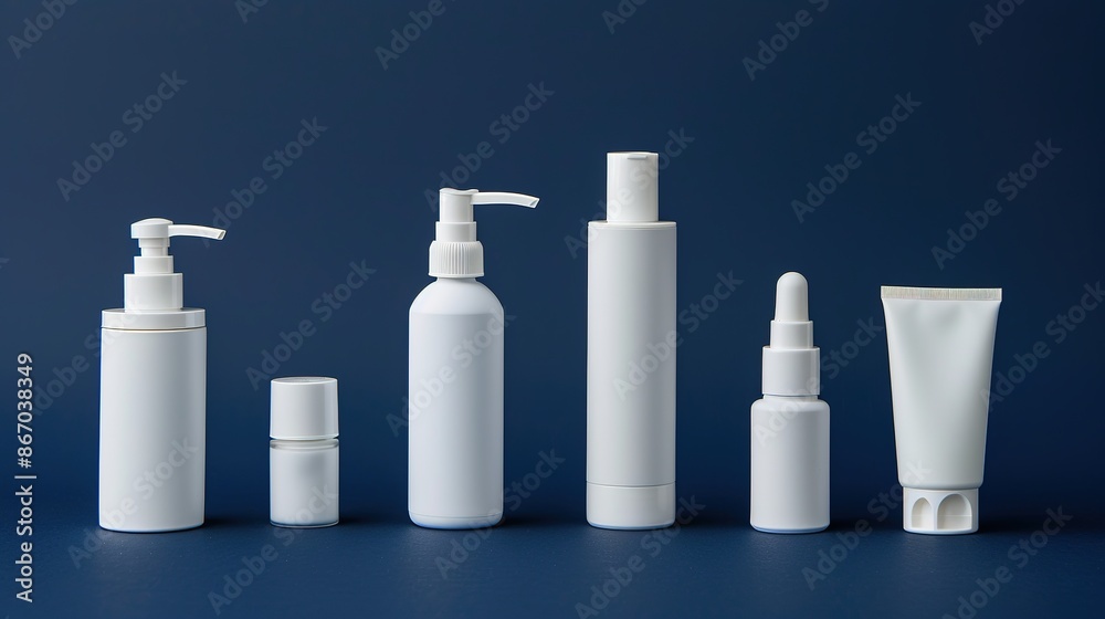 assorted cosmetic white clean bottles arranged assorted cosmetic white clean bottles arranged