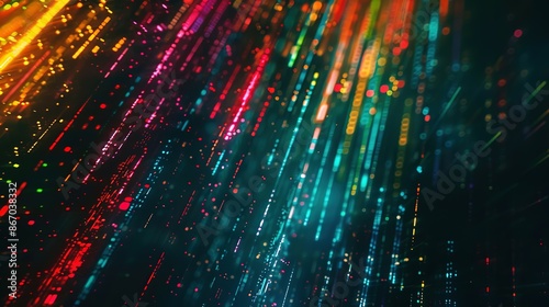 High-speed urban traffic on a city street during evening rush hour, with car headlights and busy night transport captured through motion blur lighting effects and abstract long exposure photography.