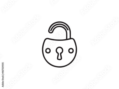 Lock Unlock icon set vector art illustration.