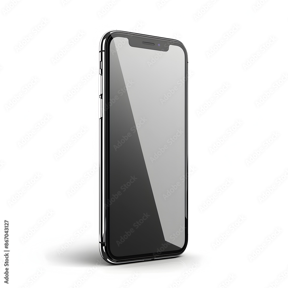 Sleek Modern Smartphone Icon on Clean White Background with Copyspace Sleek Modern Smartphone Icon on Clean White Background with Copyspace