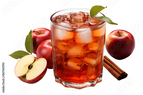 Fresh Apple cider Isolated on transparent background