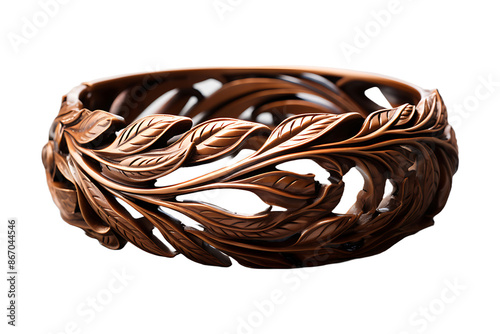 Arm cuff jewellery wooden Isolated on transparent background