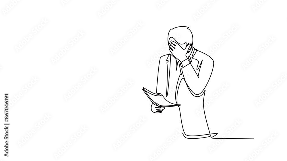 Work place concept. Single line draw design. Full length animation illustration. High quality 4k footage. Work place concept. Single line draw design. Full length animation illustration. High quality 4k footage.