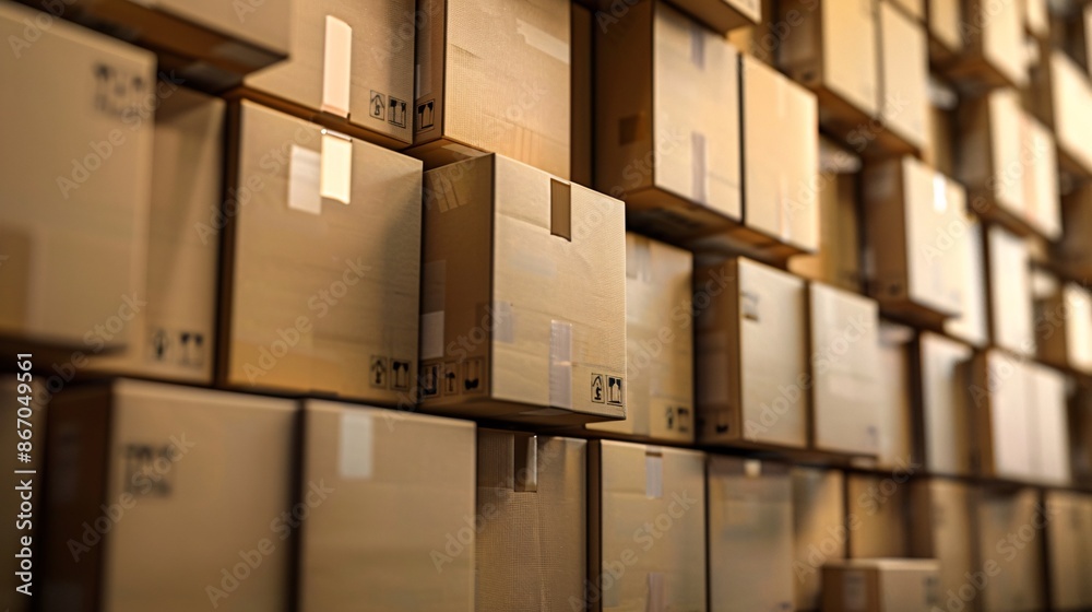 3d rendering of a lot of cardboard boxes stacked in a warehouse. 3d rendering of a lot of cardboard boxes stacked in a warehouse.