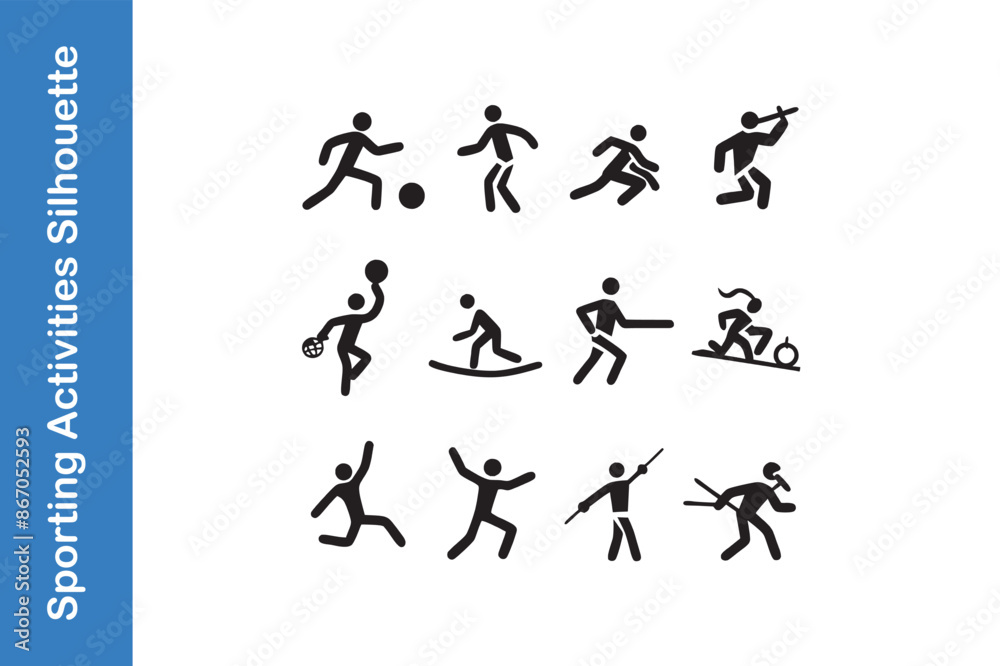 Sporting activities silhouettes Sporting activities silhouettes