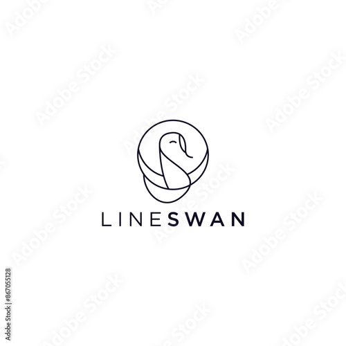 swan line art logo design, luxury.