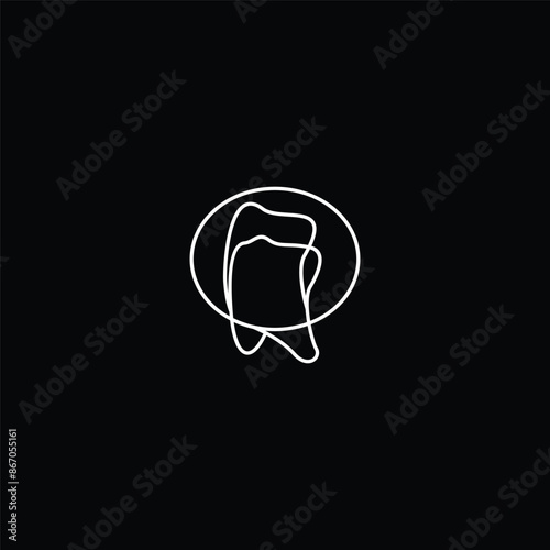 Dental Logo, Luxury with simple line art, outline style