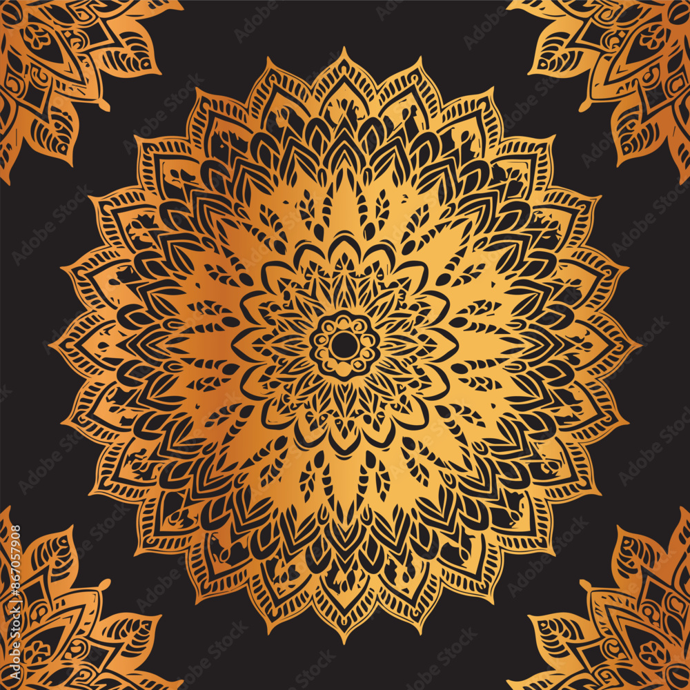 Golden Mandala Art Design Golden Mandala Art Design