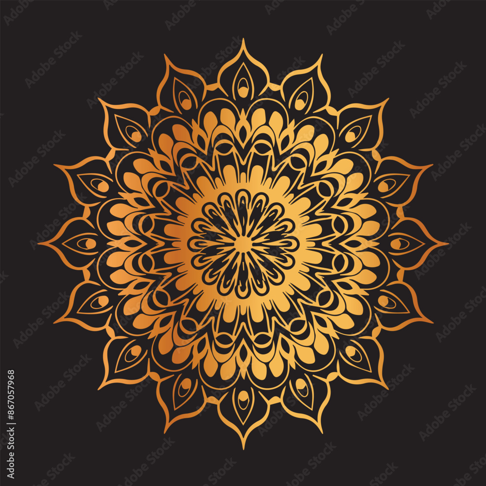 Golden Mandala Art Design Golden Mandala Art Design