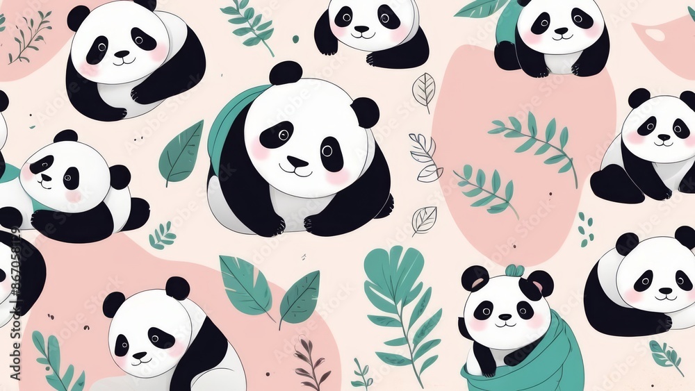 Doodle Animals Theme Panda Nature Design Fashion and Packaging Generative AI Doodle Animals Theme Panda Nature Design Fashion and Packaging Generative AI