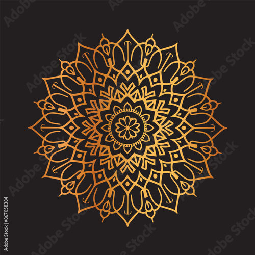 Golden Mandala Art Design