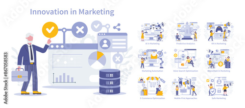 Innovation in marketing concept. Vector illustration