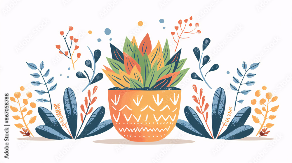 Fototapeta premium Flat design of Mostarâ€™s cityscape with the bridge, in a circular and colorful emblem