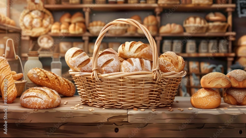 A Basket Full of Freshly Baked Bread A Basket Full of Freshly Baked Bread