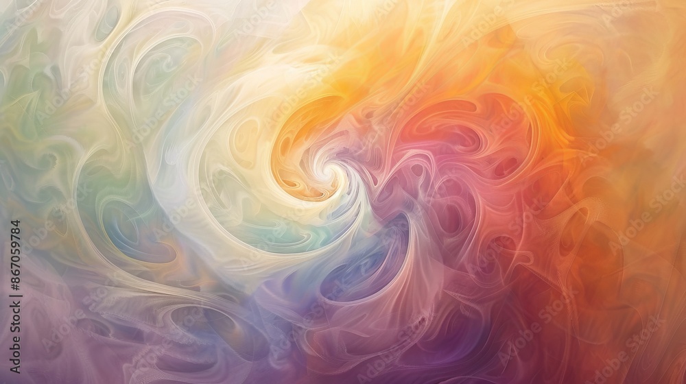 Obraz premium Abstract swirling patterns in pastel colors on a canvas