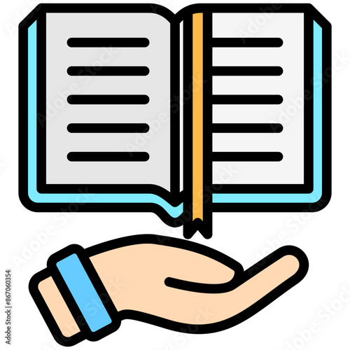 Literacy lineal multi color icon. Use for international literacy day, education theme and more. modern concept, UI or UX kit, web and app development..