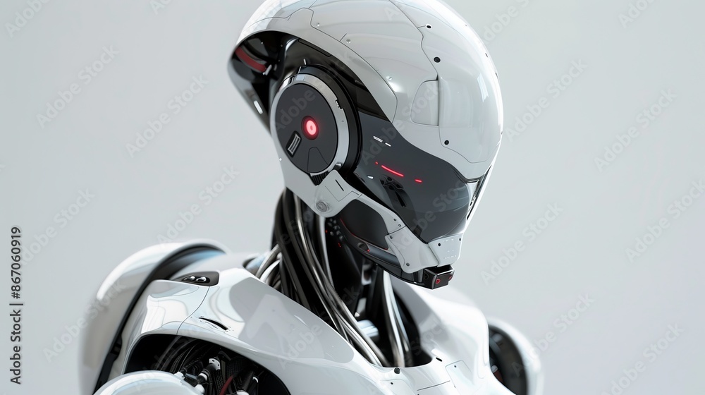 A robotic arm with a gripper hand isolated on white could be used for various activities like rollerblading or motorcycling A robotic arm with a gripper hand isolated on white could be used for various activities like rollerblading or motorcycling