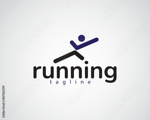 creative check different lines of people running logo for athlete and champion