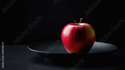 Simplicity in Still Life, A Lone Apple on Plate