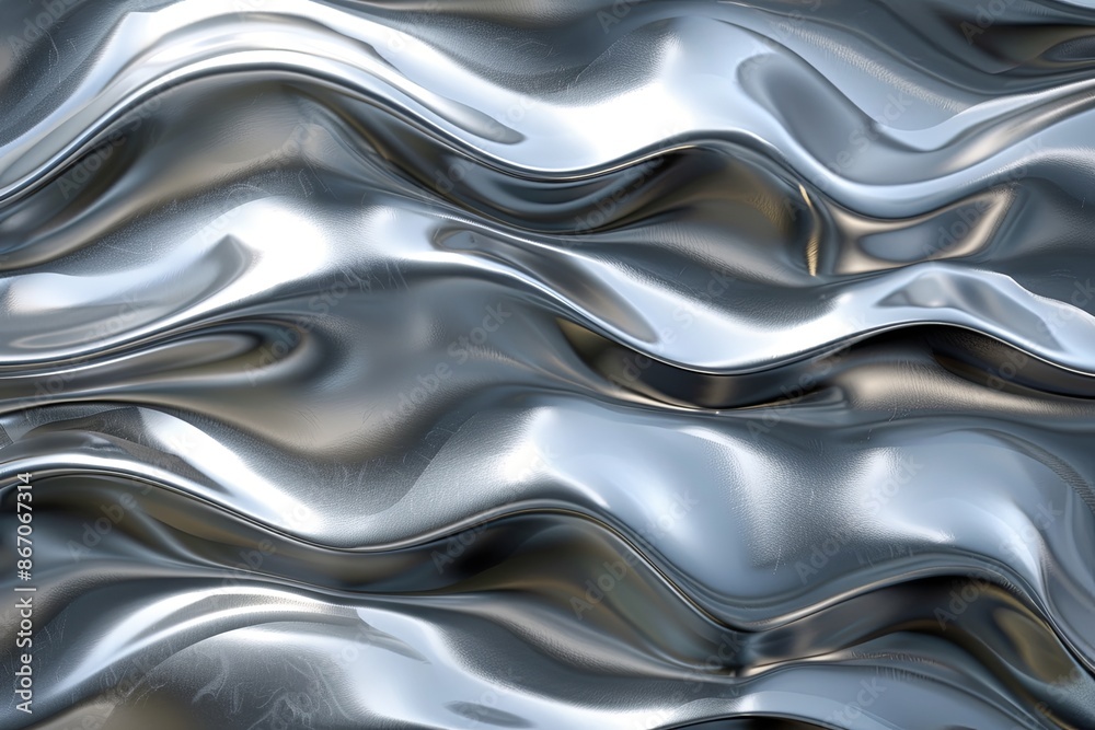 Silver abstract background with wavy pattern created with generative ai Silver abstract background with wavy pattern created with generative ai