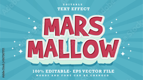3d Minimal Word Marsmallow Editable Text Effect Design Template, Effect Saved In Graphic Style