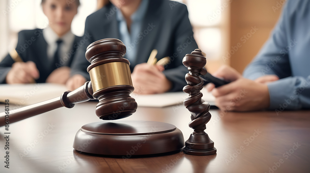 A Close up of a legal judge or justice hammer with a blurred child and mother in the blurred background. Mother father Child custody concept
A Close up of a legal judge or justice hammer with a blurred child and mother in the blurred background. Mother father Child custody concept