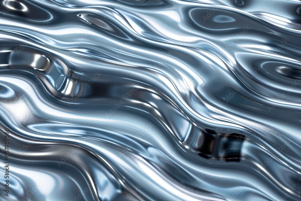 Silver abstract background with wavy pattern created with generative ai Silver abstract background with wavy pattern created with generative ai