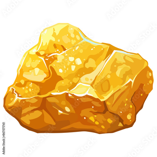 Shiny gold nugget illustration