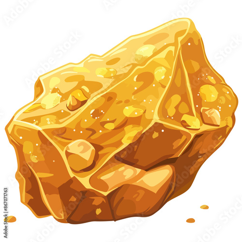 Shiny gold nugget illustration